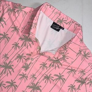 Sunday Golf Pink Palm Tree Polo Shirt